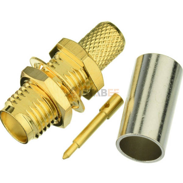 SMA Jack With Female Basket Bulkhead RF Connector – Panel Mount With Nut