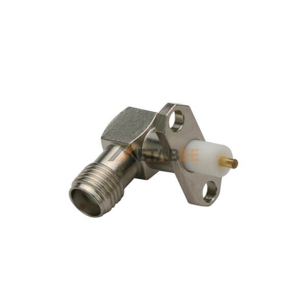 Right Angle SMA Female 2-Hole Flange Panel Mount Connector
