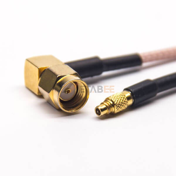 SMA Male Angle To SMA Male Angle RG58 Coaxial Pigtail Cable – American Made – Pick Length