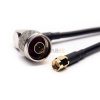 RP SMA Male to Right Angle N Type Male Cable Assembly Using RG58 Coax