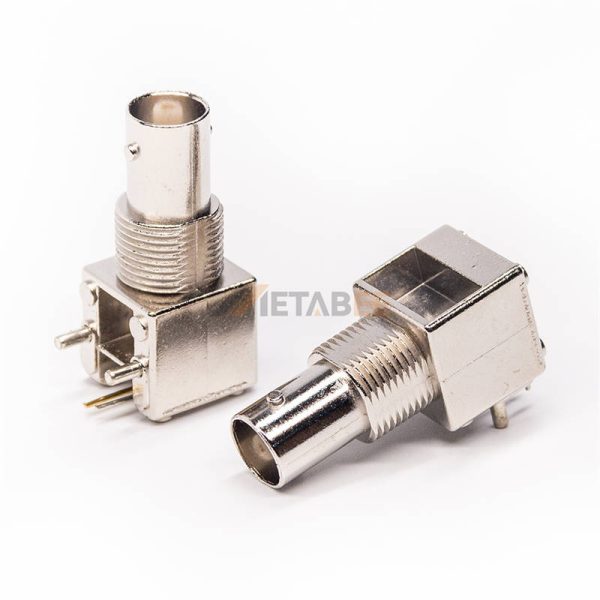 BNC Female Right Angle Bulkhead Connector for PCB, Panel Mount, 50 Ohm 06