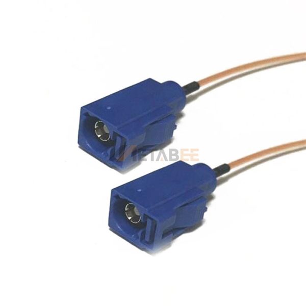 Blue Fakra C Female to Female Cable Assembly Using RG178 Coax