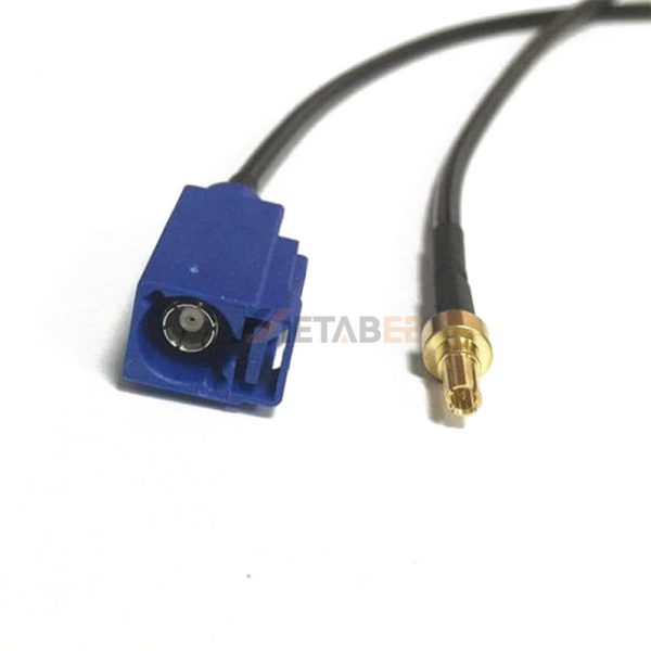CRC9 Male to Fakra C Female Cable Assembly with 10cm RG174 Coax