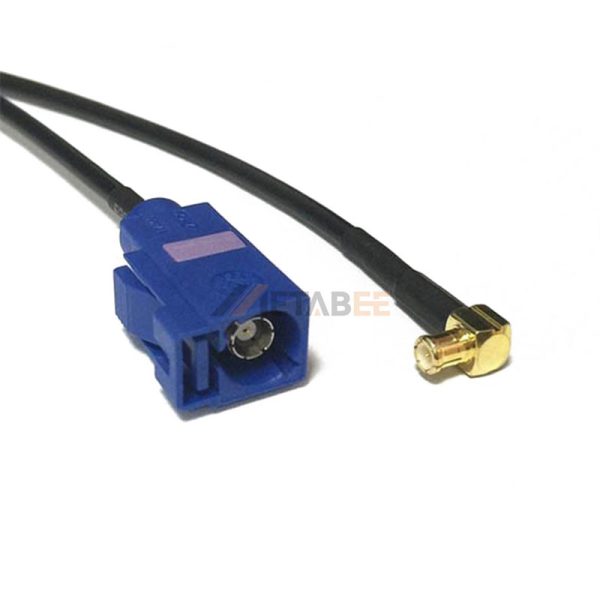 Fakra C Female to Right Angle MCX Male Cable Assembly Using RG178 Coax 01