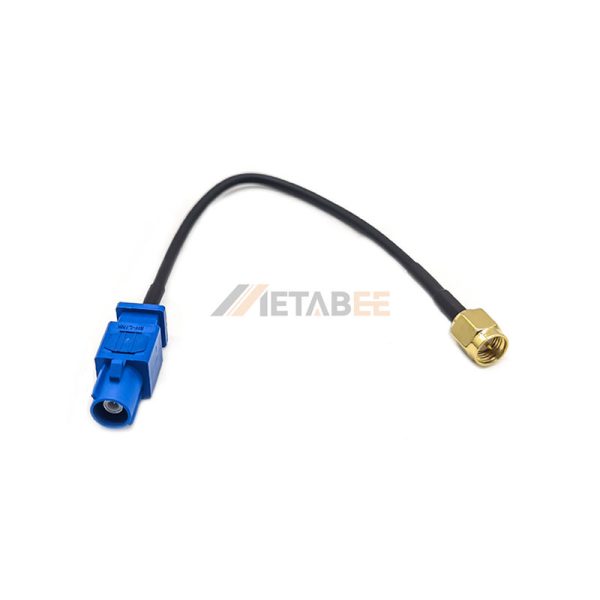 Fakra C Male to SMA Male Cable Assembly Using RG174 Coax, 15cm 01