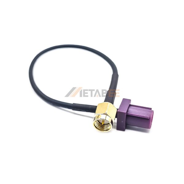 Fakra D Male to SMA Male Cable Assembly Using RG174 Coax 01