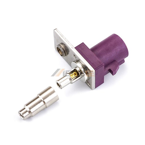 Fakra Male Connector Code D Crimp Attachment for RG174 RG316 Coax, Bordeaux Violet Color