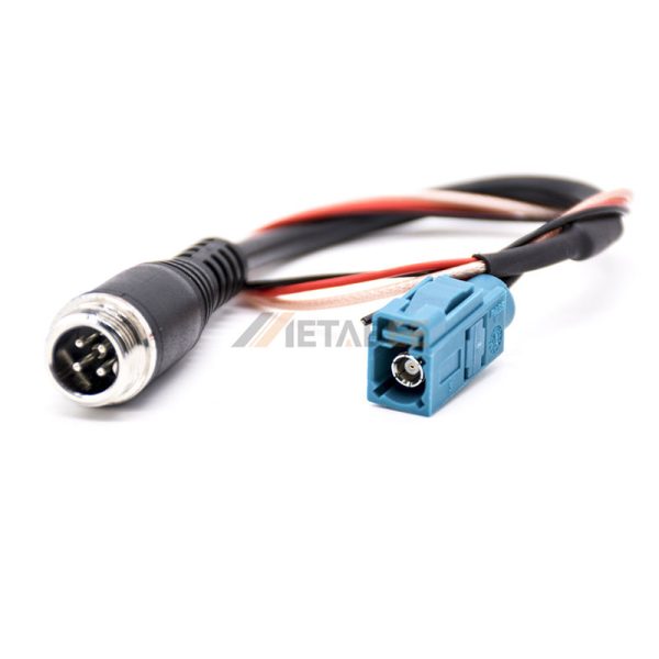 Fakra Z Female to GX12 4 Pin Male Adapter Cable, 30cm 01