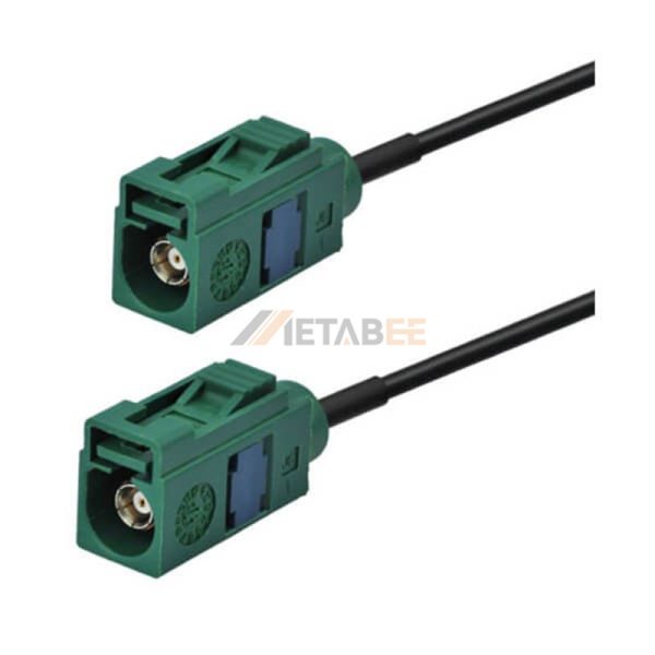 Green Fakra E Female to Fakra E Female Extension Cable with 1m RG174 Coax