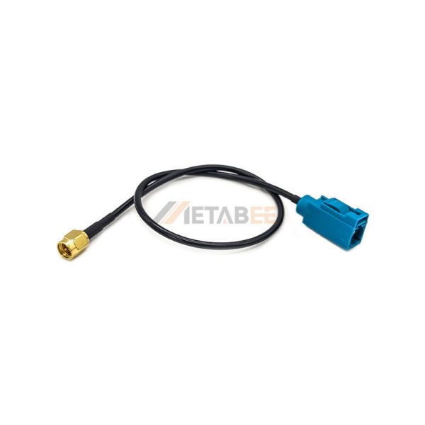 Water Blue Fakra Z Female to SMA Male Cable Assembly Using RG174 Coax 01