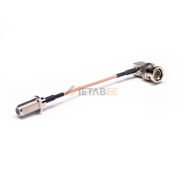 75 Ohm Right Angle BNC Male to F Type Female Cable Using RG179 Coax 01