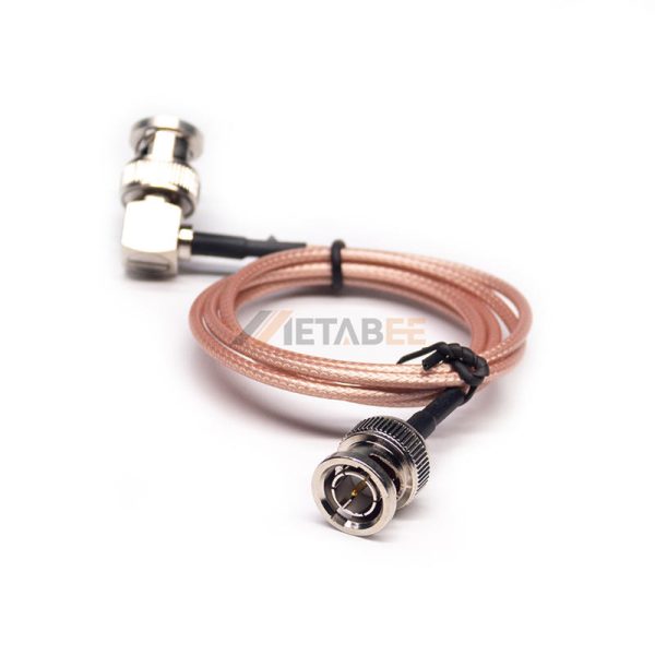 75 Ohm Straight BNC Male to Right Angle BNC Male Cable Using RG179 Coax 01