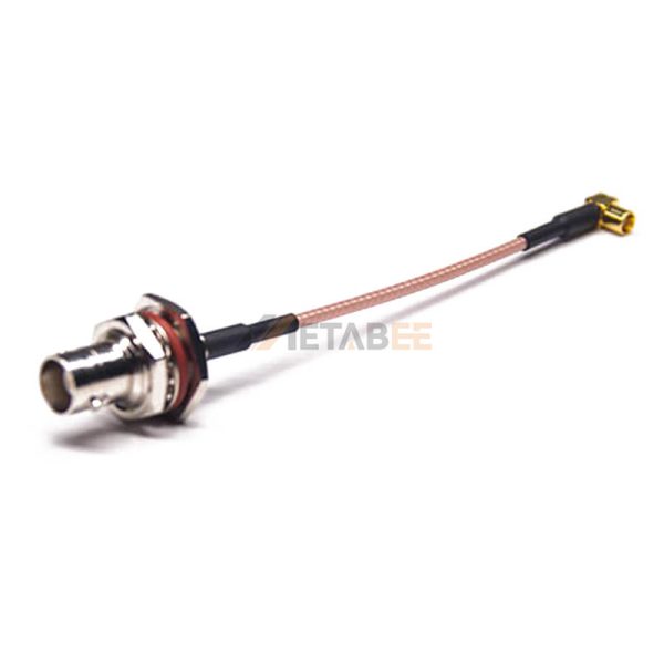 Right Angle MCX Female to Bulkhead BNC Female Cable Assembly Using RG316 Coax 01