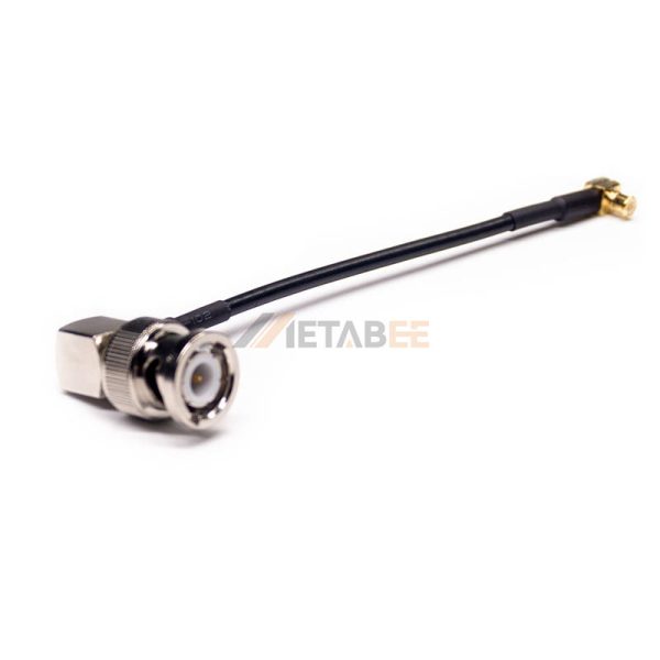 Right Angle MCX Male to Right Angle BNC Male Cable Using RG174 Coax 01
