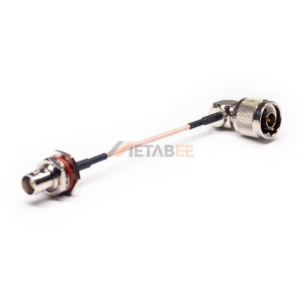 Right Angle N Type Male to Bulkhead BNC Female Cable Using RG316 Coax 01