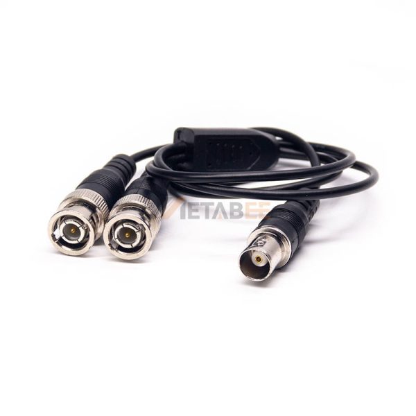 BNC Female to 2 BNC Male Y Type Splitter Cable Using RG58 Coax, 30cm 01