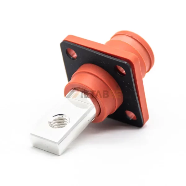 Right Angle 6mm 120A Signle Core Energy Storage Connector for 25mm² Unshielded Cable, Red 01