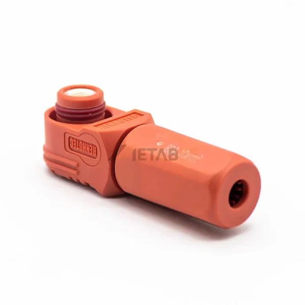 Right Angle 6mm 60A Signle Core Energy Storage Plug Connector for 10mm² Cable, Red 01