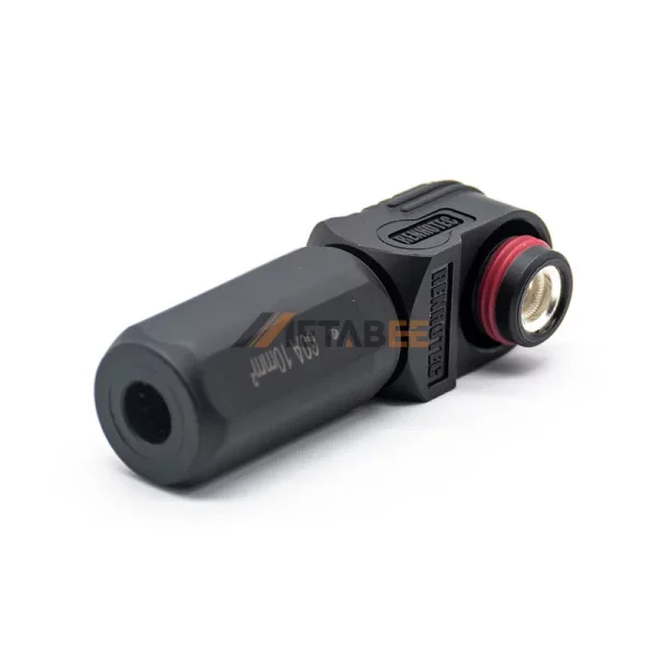 Right Angle 6mm 60A Single Core Battery Energy Storage Plug Connector for 10mm² Cable, Black 01