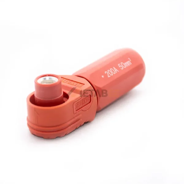 Right Angle 8mm 200A Single Core Battery Energy Storage Plug Connector for 50mm² Cable, Red 01