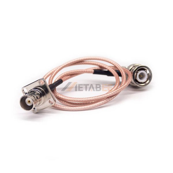 Right Angle BNC Male to Bulkhead Panel Mount BNC Female Extension Cable Using RG316 Coax 01