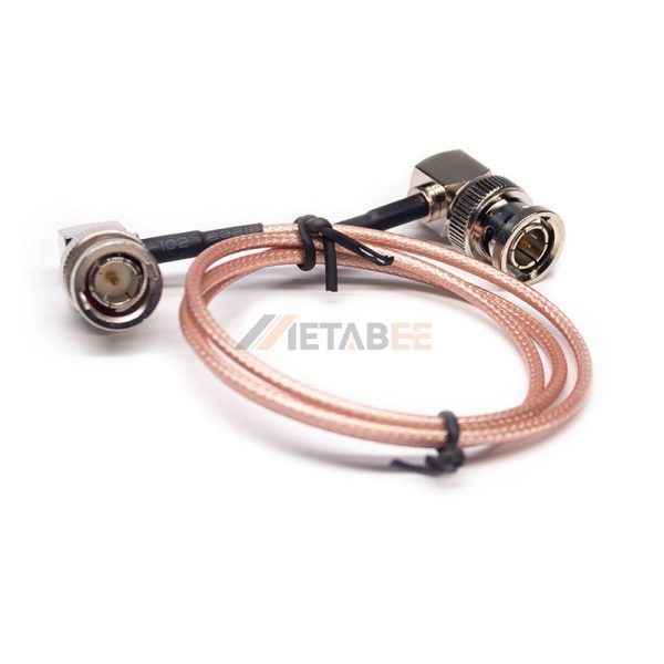 Right Angle BNC Male to Male Cable Assembly Using RG179 Coax, 50cm 01