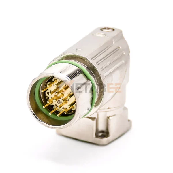 17 Pin M23 Male Panel Mount Connector, Solder Type, 90 Degree (1)