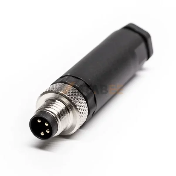 4 Pin M8 A Coded Male Field Wireable Connector, Unshielded, IP67 IP68 01