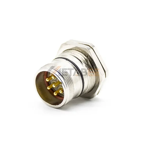 6 Pin M23 Male Straight Solder Connector, Cable Type (1)