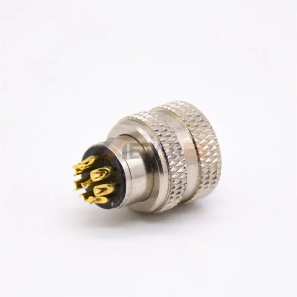 China M12 8 Pin A Coded Female Molded Field Wireable Connector for Cable 01