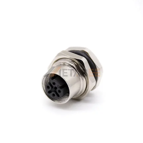 M12 D Ethernet Adapter M12 4 Pin D Coded Ethernet Bulkhead Connector For PCB Mount M12 D To Rj45