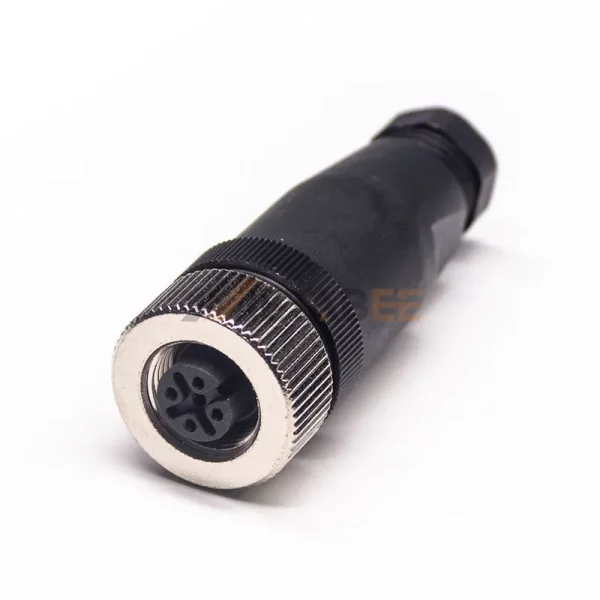 M12 5 Pin A Coded Female Field Wireable Connector, Straight, Plastic Shell, PG7 PG9 01