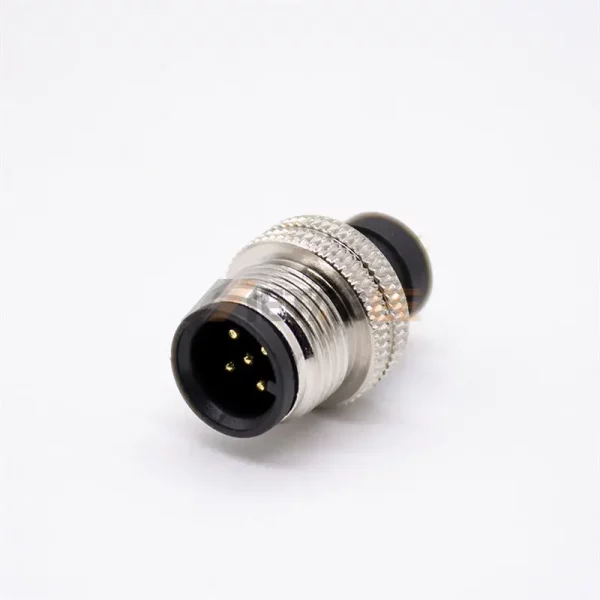 M12 A Coded 5 Pin Male Molded Field Wireable Connector for Cable, Straight, Solder Cup 01