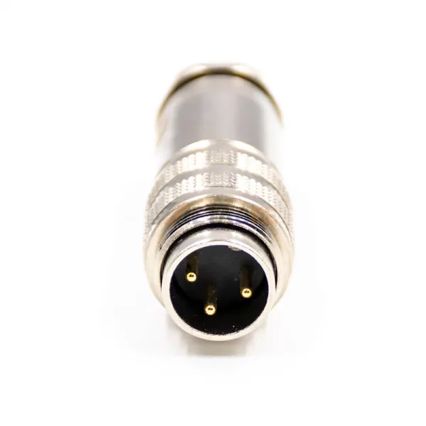 M16 3 Pin Male Field Wireable Connector for Cable, Metal Shell, IP67, Shielded 01