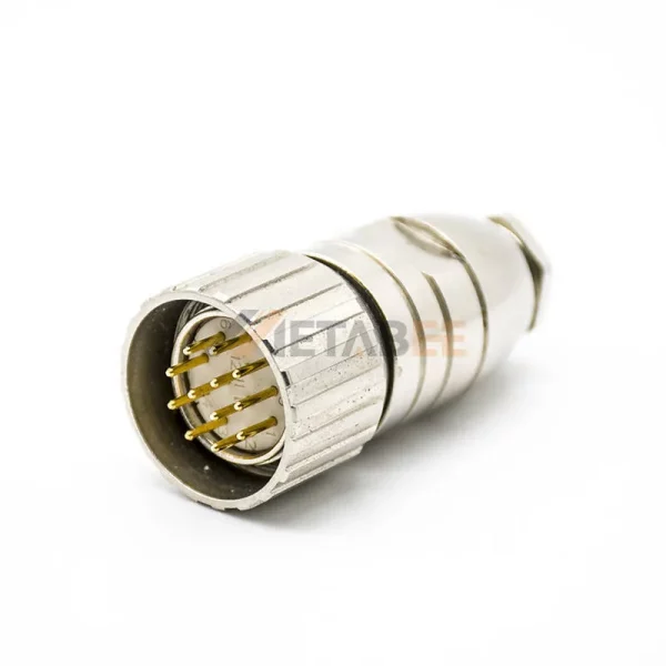 M23 12 Pin Male Straight Screw Connector with O-ring (1)