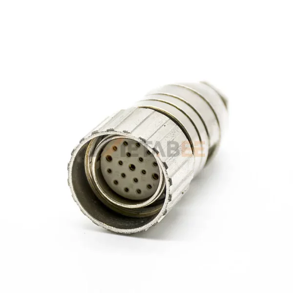 M23 19 Pin Female Straight Shielded Connector, Cable Type (1)