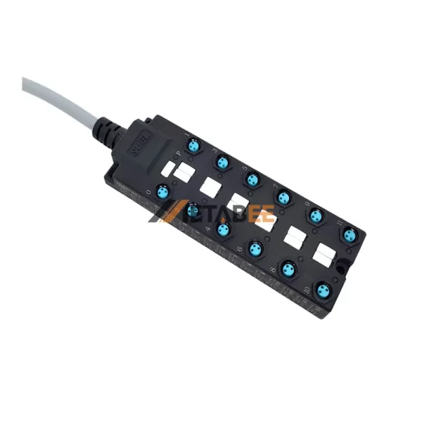 M8 12 Ports Actuator Sensor Junction Box with Integrated Control Cable, 12x M8 A-coded 3 Pin Female Connector, LED Indicator 01