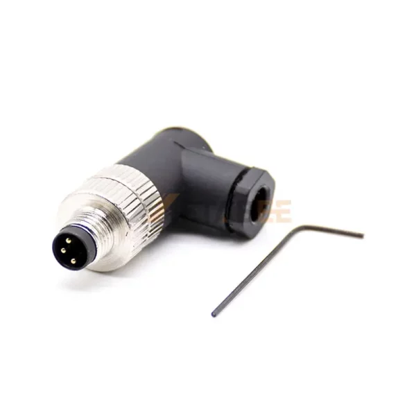 M8 3 Pin A Coded Male Field Wireable Connector, Straight, Unshielded 01