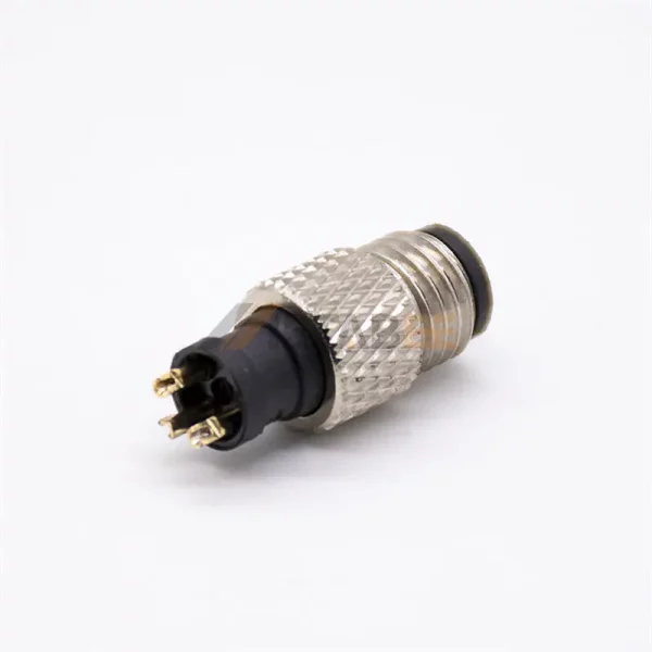 M8 3 Pin A Coded Male Molded Connector for Cable, Solder Type, Unshielded 01