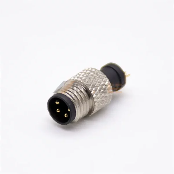 M8 4 Pin A Coded Male Molded Connector for Cable, Solder Type, Straight 01
