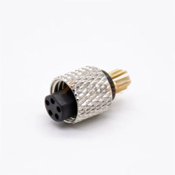 M8 5 Pin B Coded Female Molded Connector for Cable, Straight 01