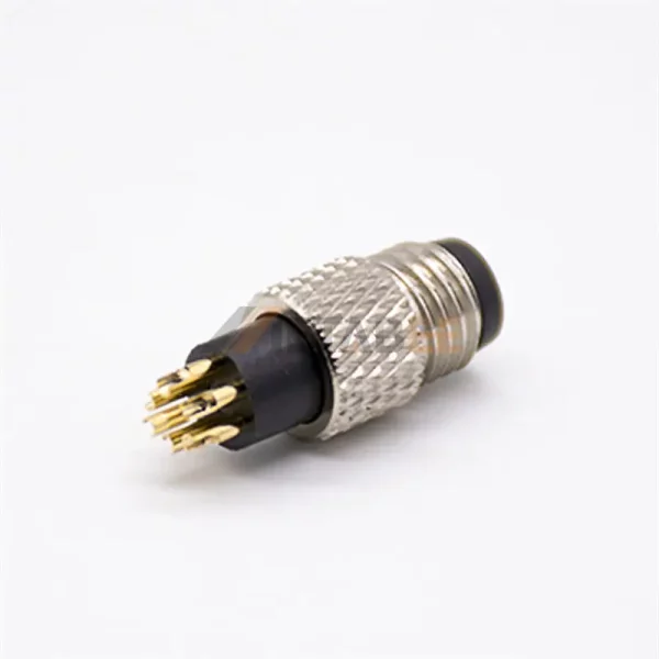 M8 6 Pin A Coded Male Field Wireable Connector, Straight, IP67 IP68 01