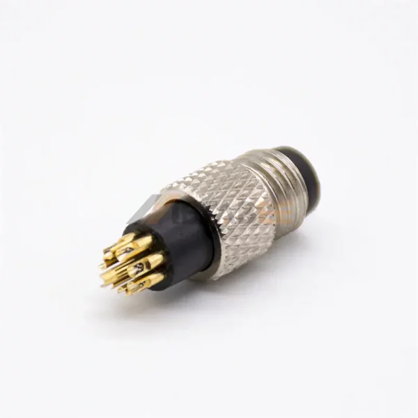 M8 8 Pin A Coded Plug Molded Unshielded Connector for Cable, Solder Type 01