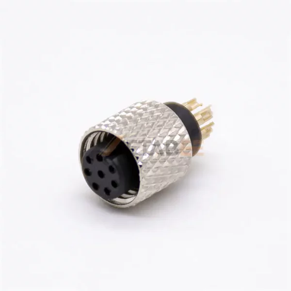 M8 A Coded 8 Pin Female Molded Connector, Cable Type, Solder Type, Unshielded 01
