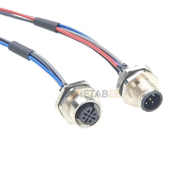 NMEA 2000 M12 5 Pin A Coded Male Female Bulkhead Panel Mount Connector with Wire Cable 01
