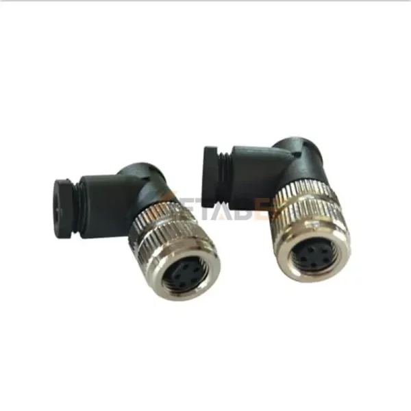 Right Angle 5 Pin M8 B Coded Female Field Wireable Connector, Unshielded