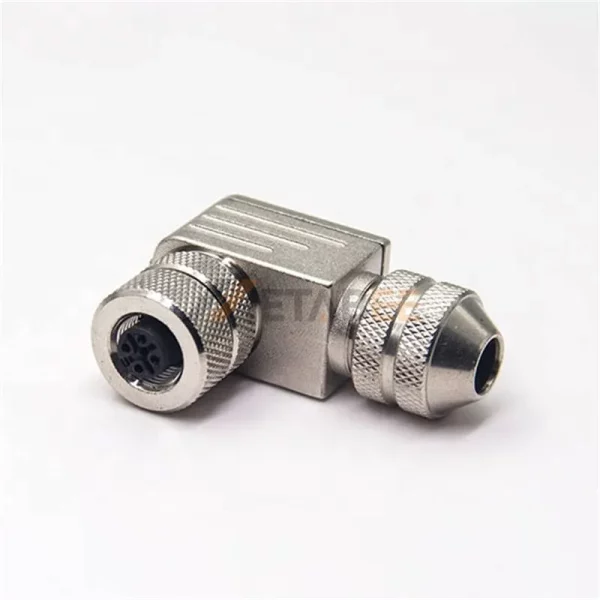 Right Angle 90 Degree Shielded M12 A Coded 4 Pin Field Wireable Connector (1)