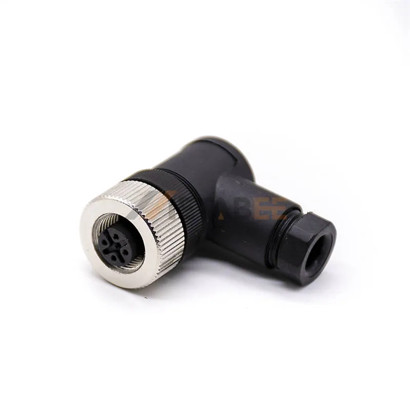 thumbnail image 2 of M12 A-Code 4-Pin Right Angle Field Assembly Female Plug – Waterproof Connector 2 of 5