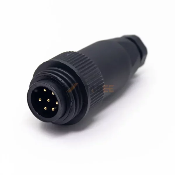 Waterproof M18 7 Pin Male Straight Field Wireable Connector, Plastic (1)