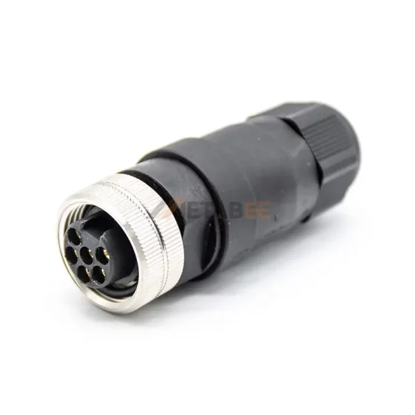 7 8“ 6 Pin Female Field Wireable Connector, Unshielded, IP67, Straight 01